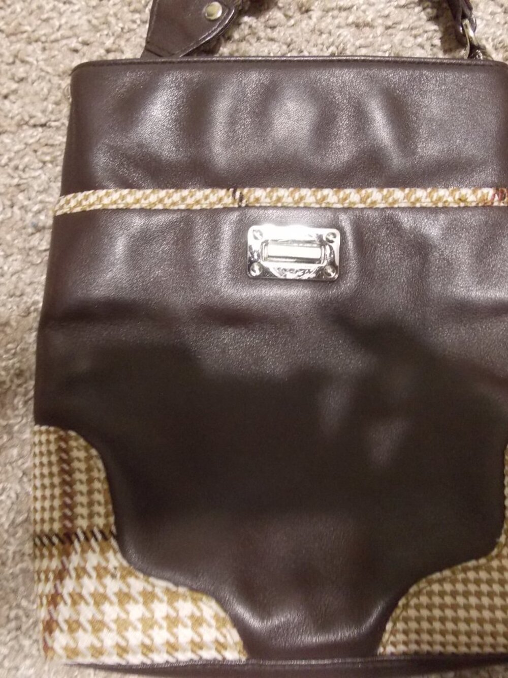 Lauren by Ralph Lauren Brown Houndstooth Crossbody